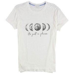 P.J. Salvage Womens Its Just A Phase Pajama Sleep T-shirt, Off-White, M, DM